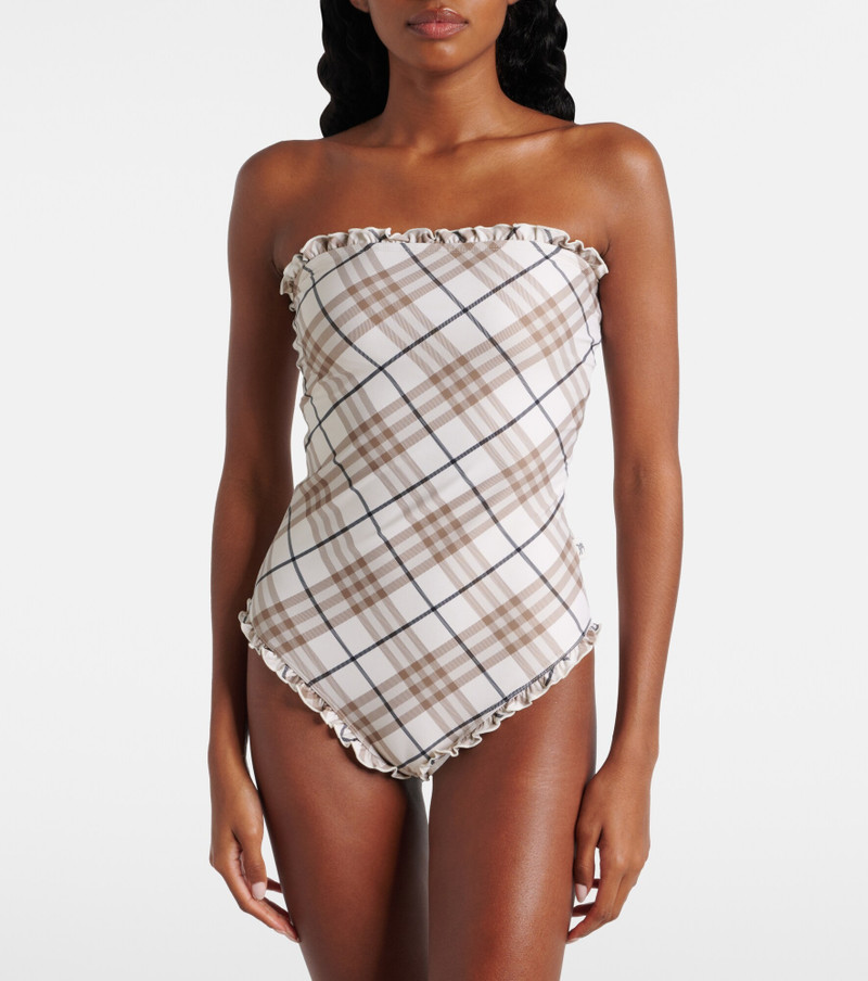 Burberry checked swimsuit outlook