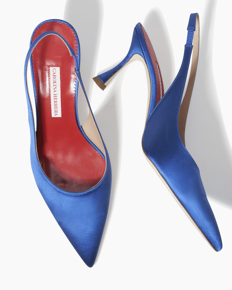 Satin Slingback Heels 6