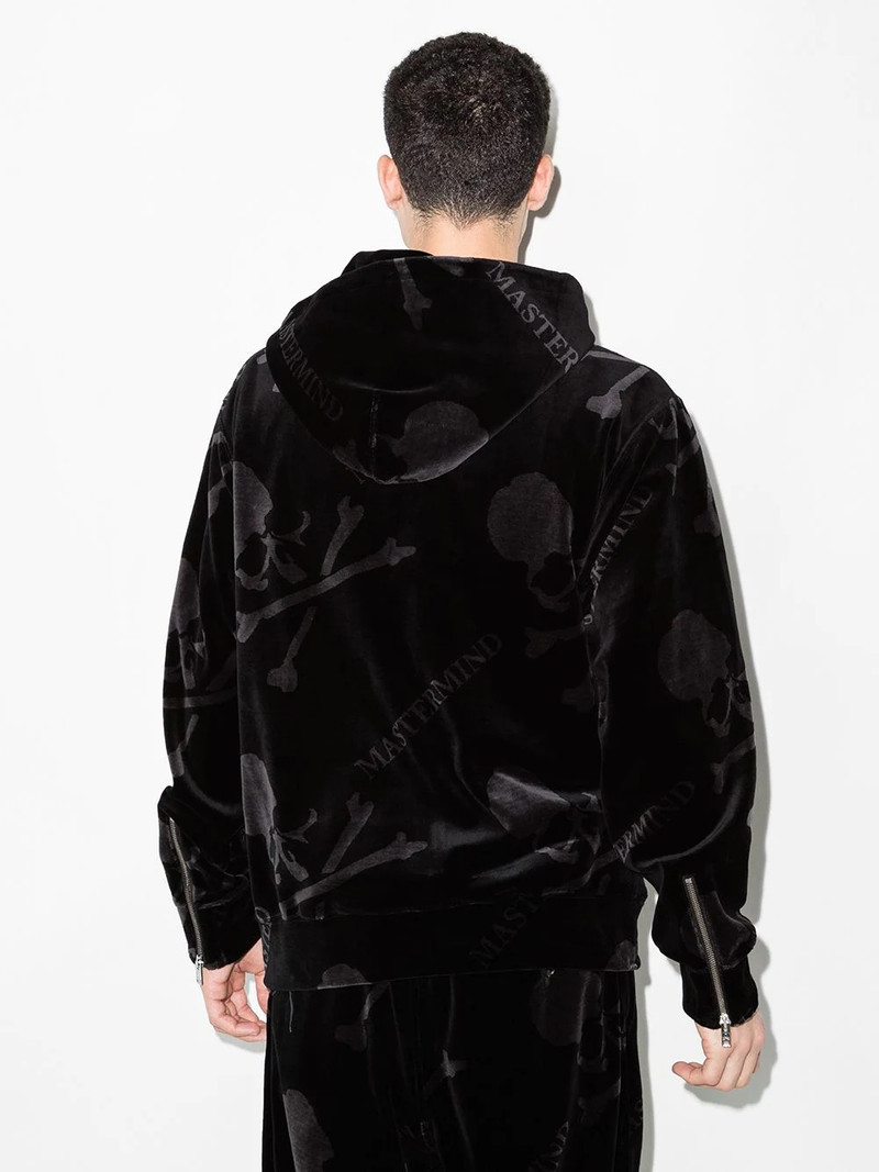 skull-print velvet track jacket 3