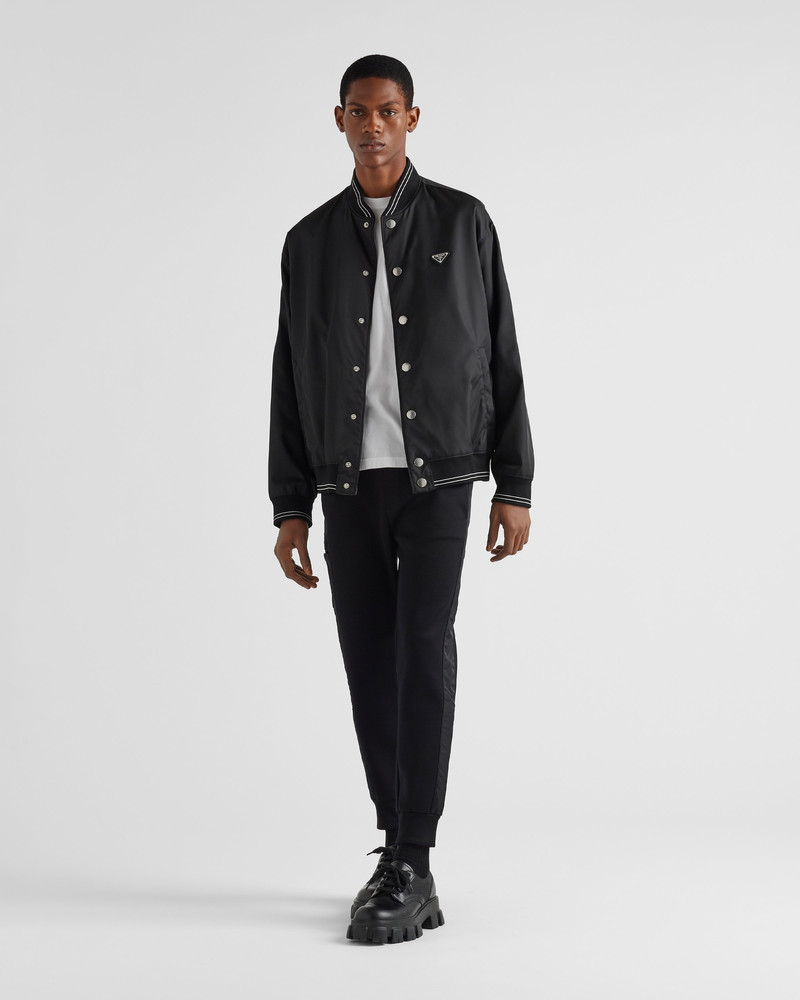 Prada Cotton fleece joggers with Re-Nylon details outlook