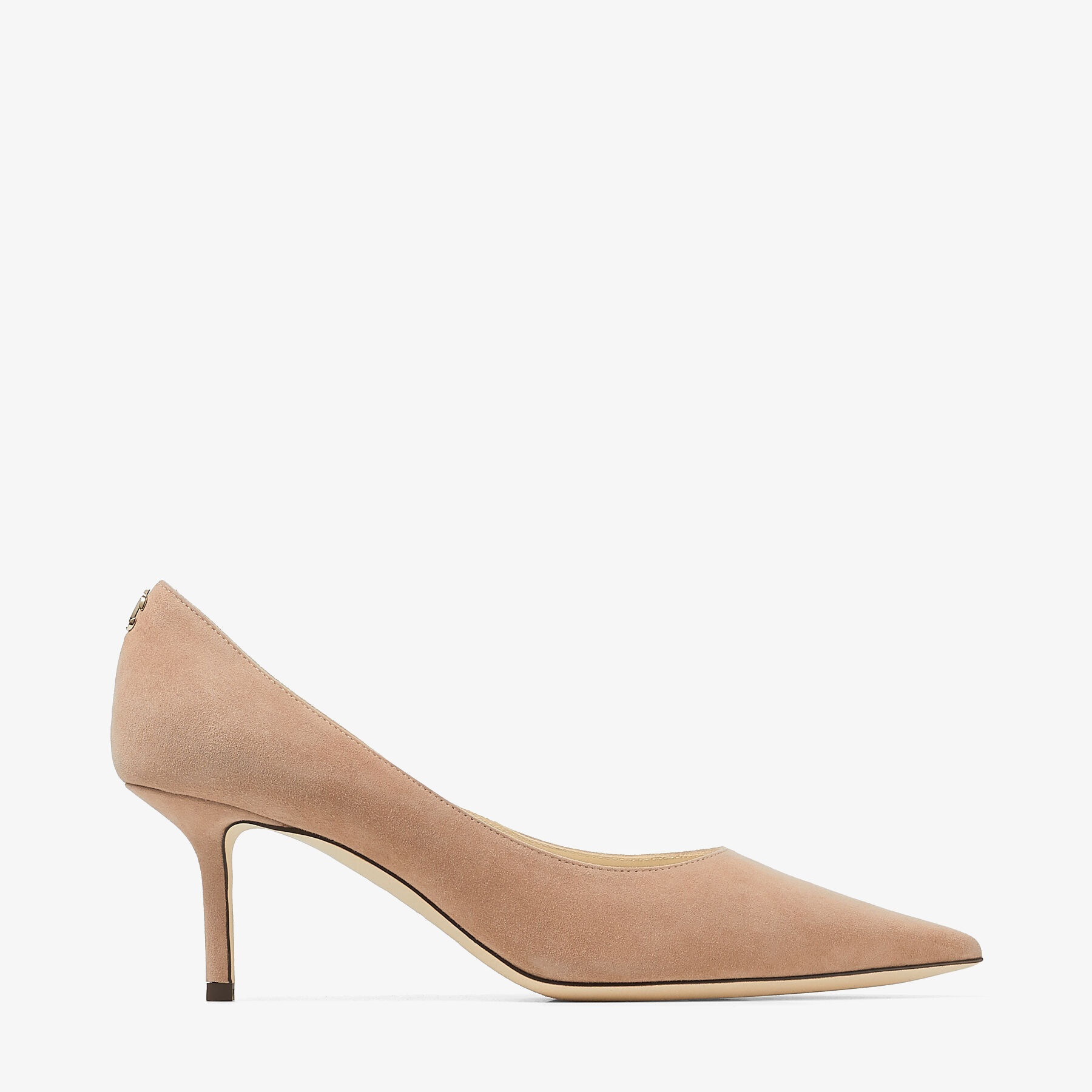 Love 65
Ballet Pink Suede Pointed Pumps with JC Emblem - 1