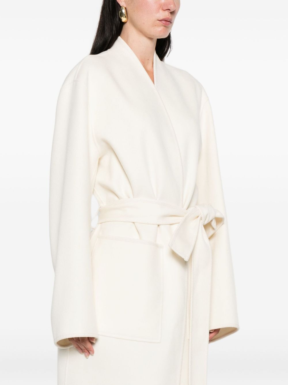 belted wrap coat - 3