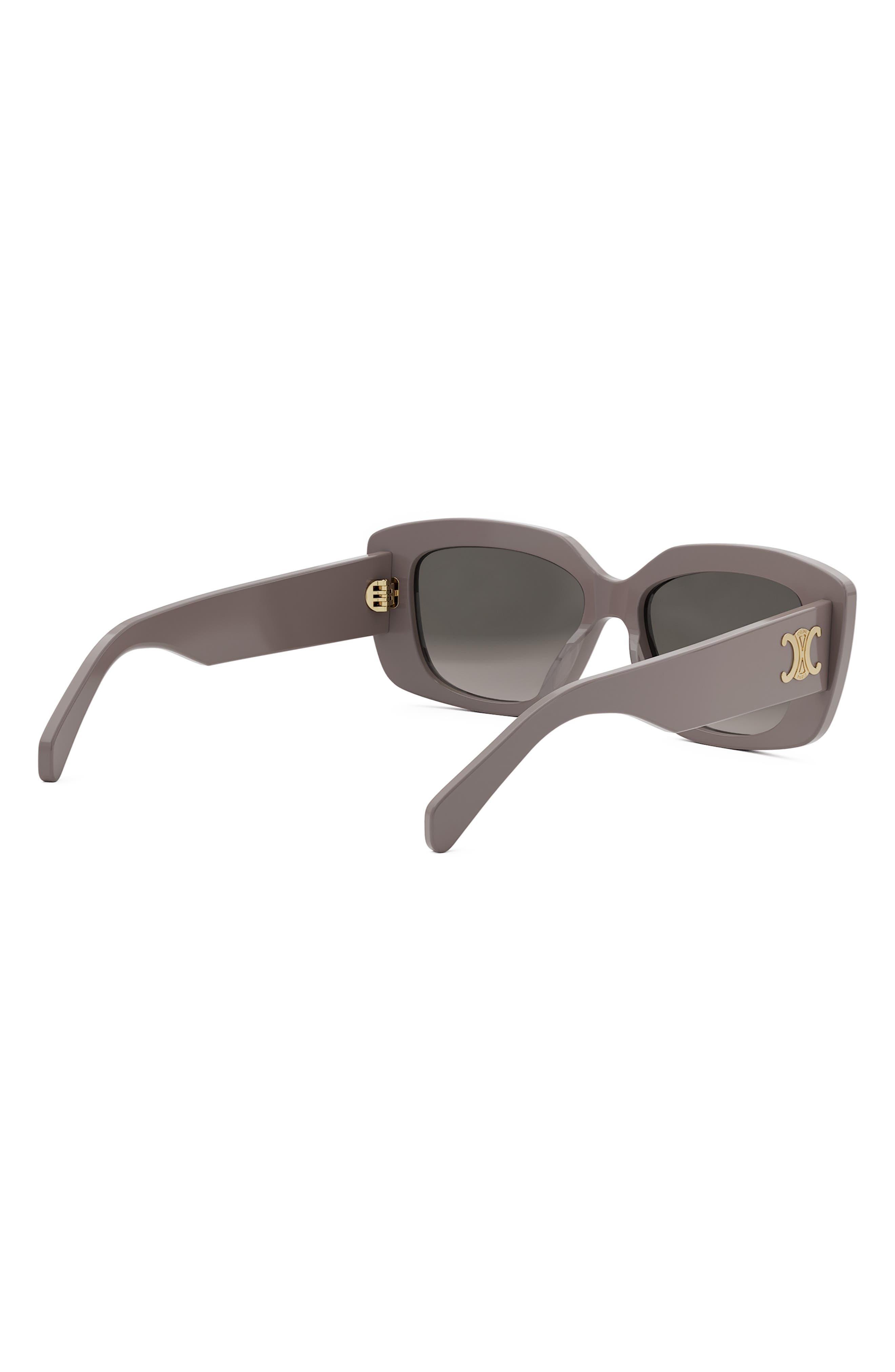 CELINE Triomphe 55mm Rectangular Sunglasses in Shiny Light Brown /Brown at Nordstrom - 6