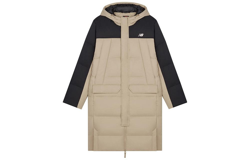 New Balance New Balance Winter Long Down Jacket 'Beige Black' AMJ33338-INC outlook