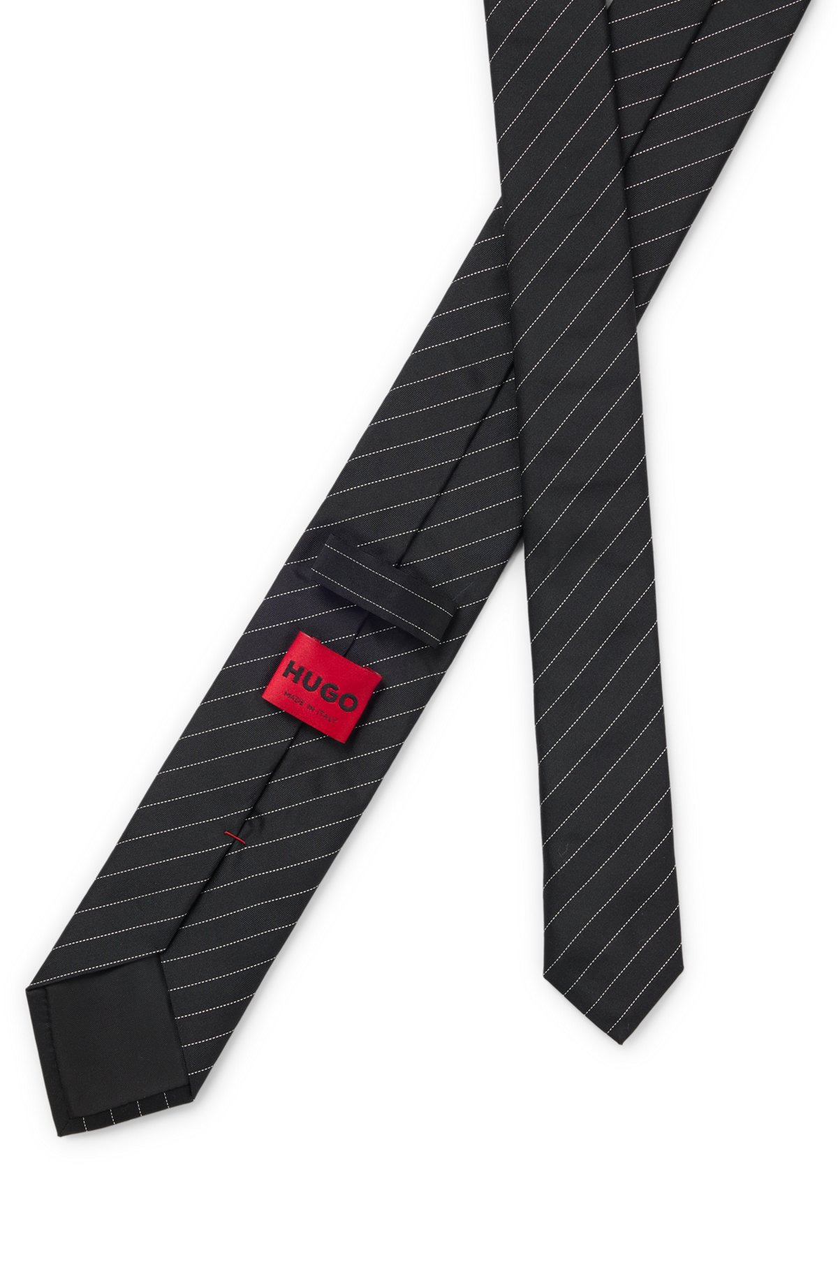 DIAGONAL-PINSTRIPE TIE IN SILK JACQUARD - 5