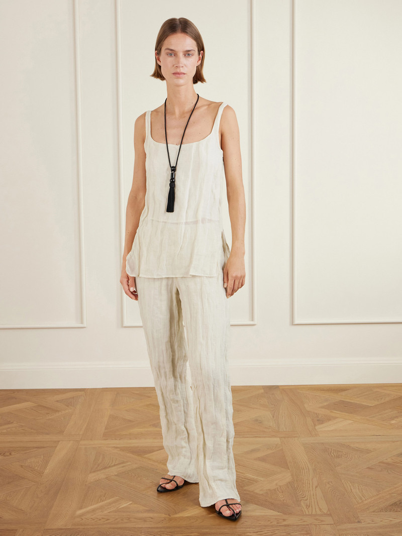 RÓHE Crinkled Cotton-blend Tank Top outlook