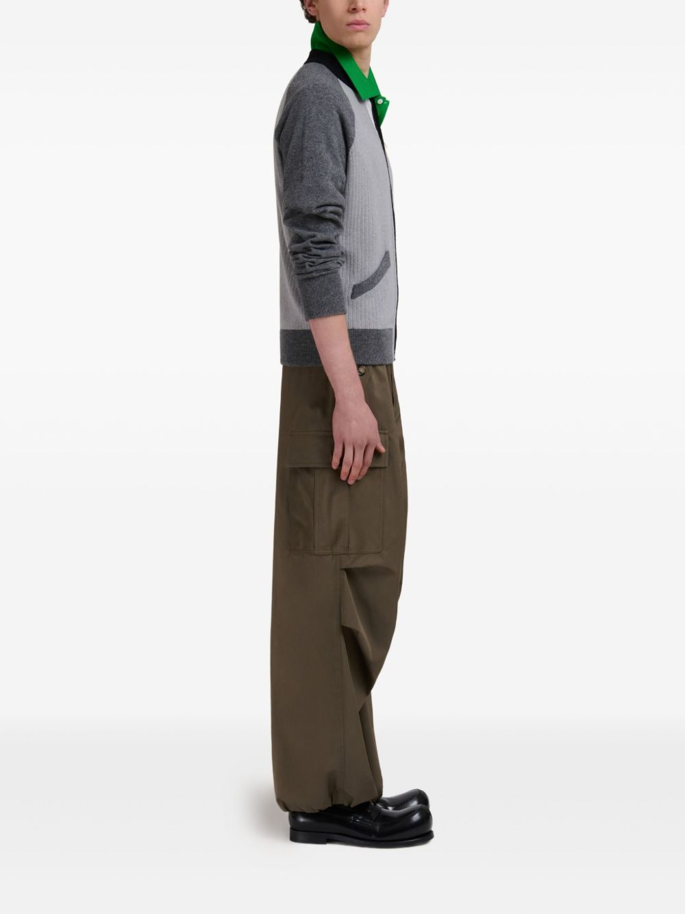 RIBBED-PANEL ZIP-UP SWEATSHIRT - 3