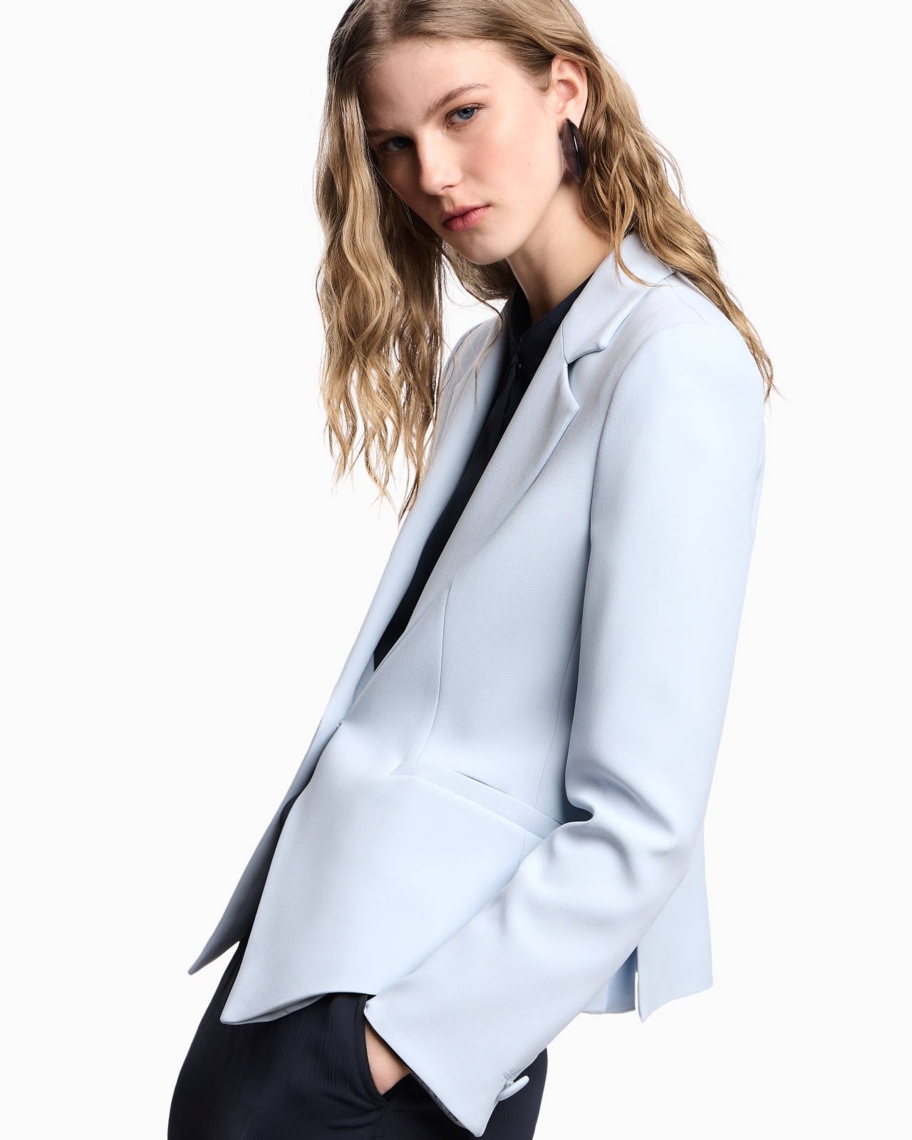CADY CRÊPE JACKET WITH LAPELS - 5