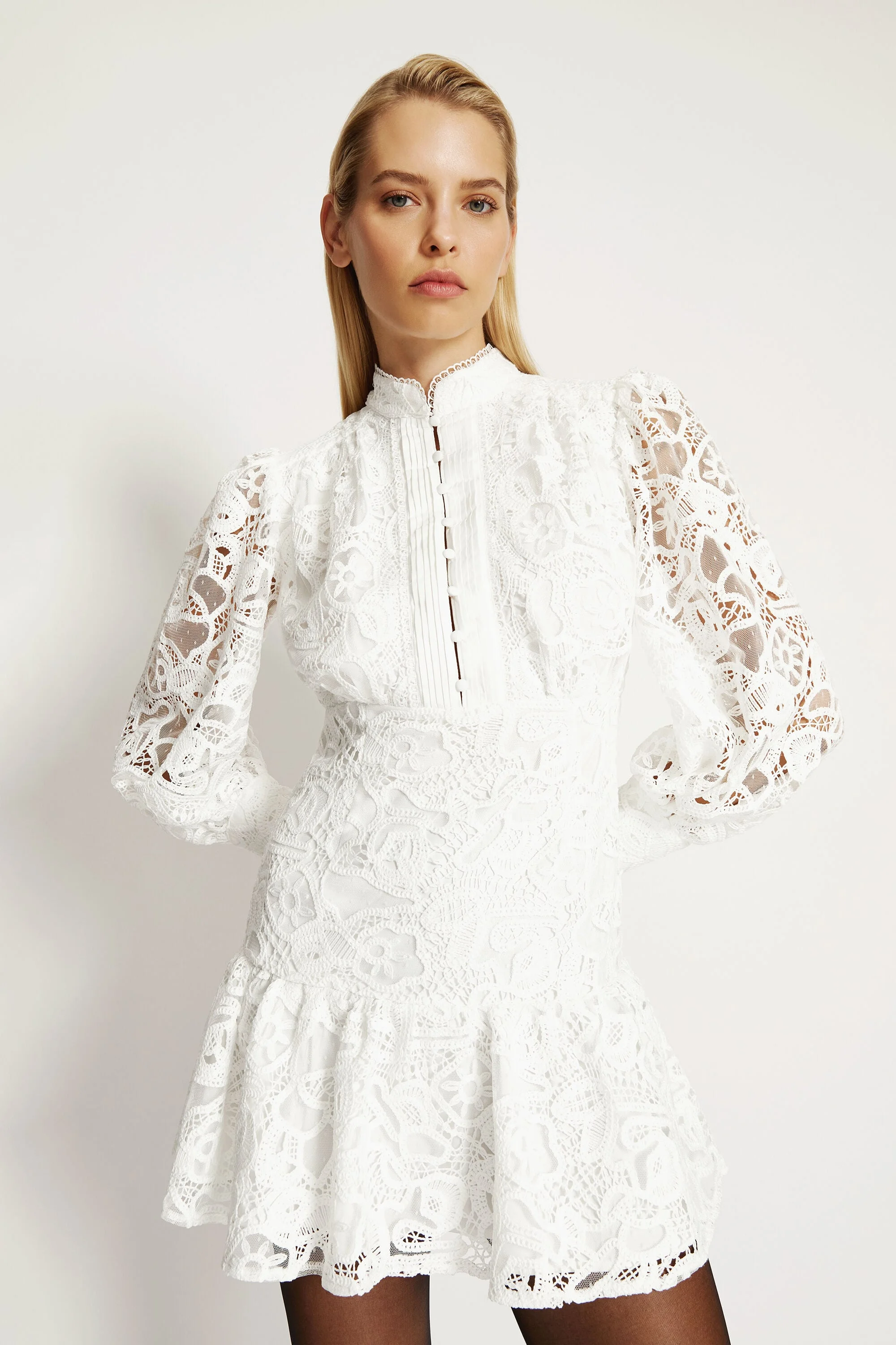 Remy Embroidered Mini Dress In Orchid White - 1