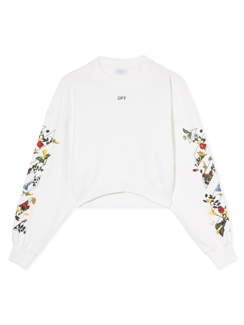 Arrow Flowers Crop Crew Logo Sweatshirt 1