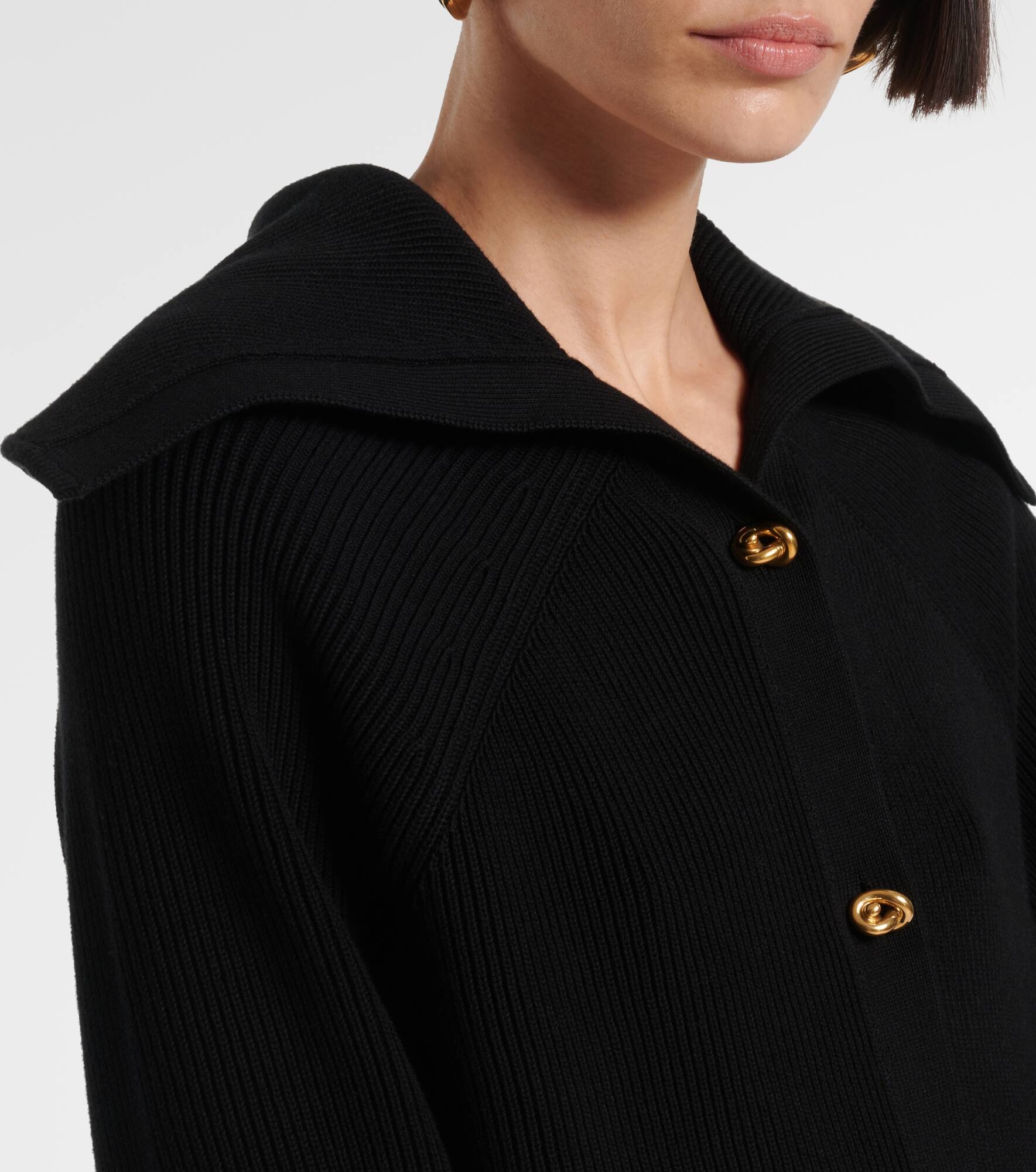Knot ribbed-knit cotton cardigan - 4