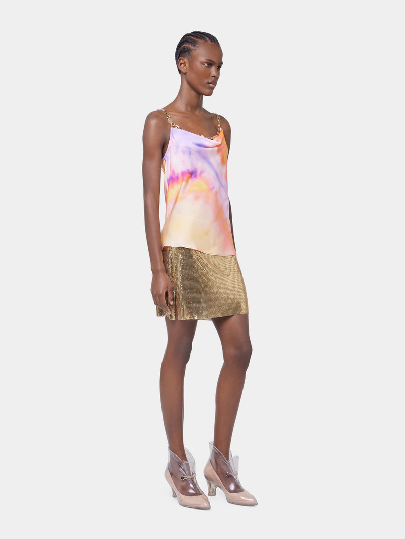 ORANGE TIE-DYE TOP 에 PRINTED SATIN 5