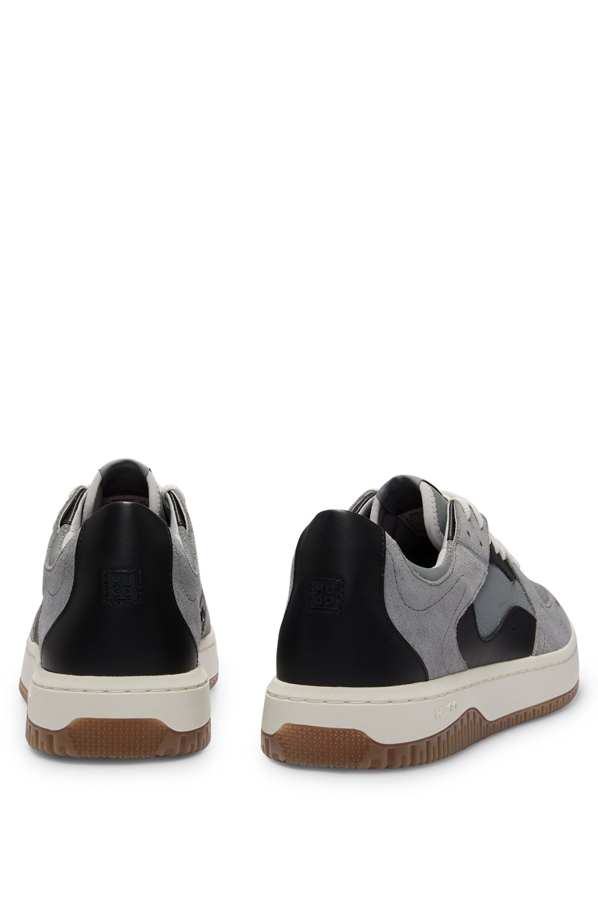 LACE-UP TRAINERS IN FAUX LEATHER AND SUEDE - 5