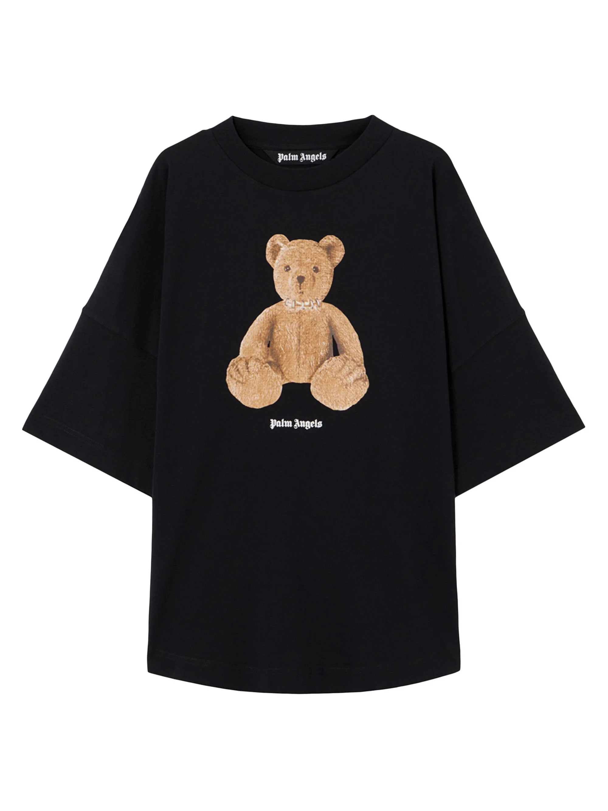 Men's Bear Over Cotton Crewneck T-Shirt - Black Brown - 1