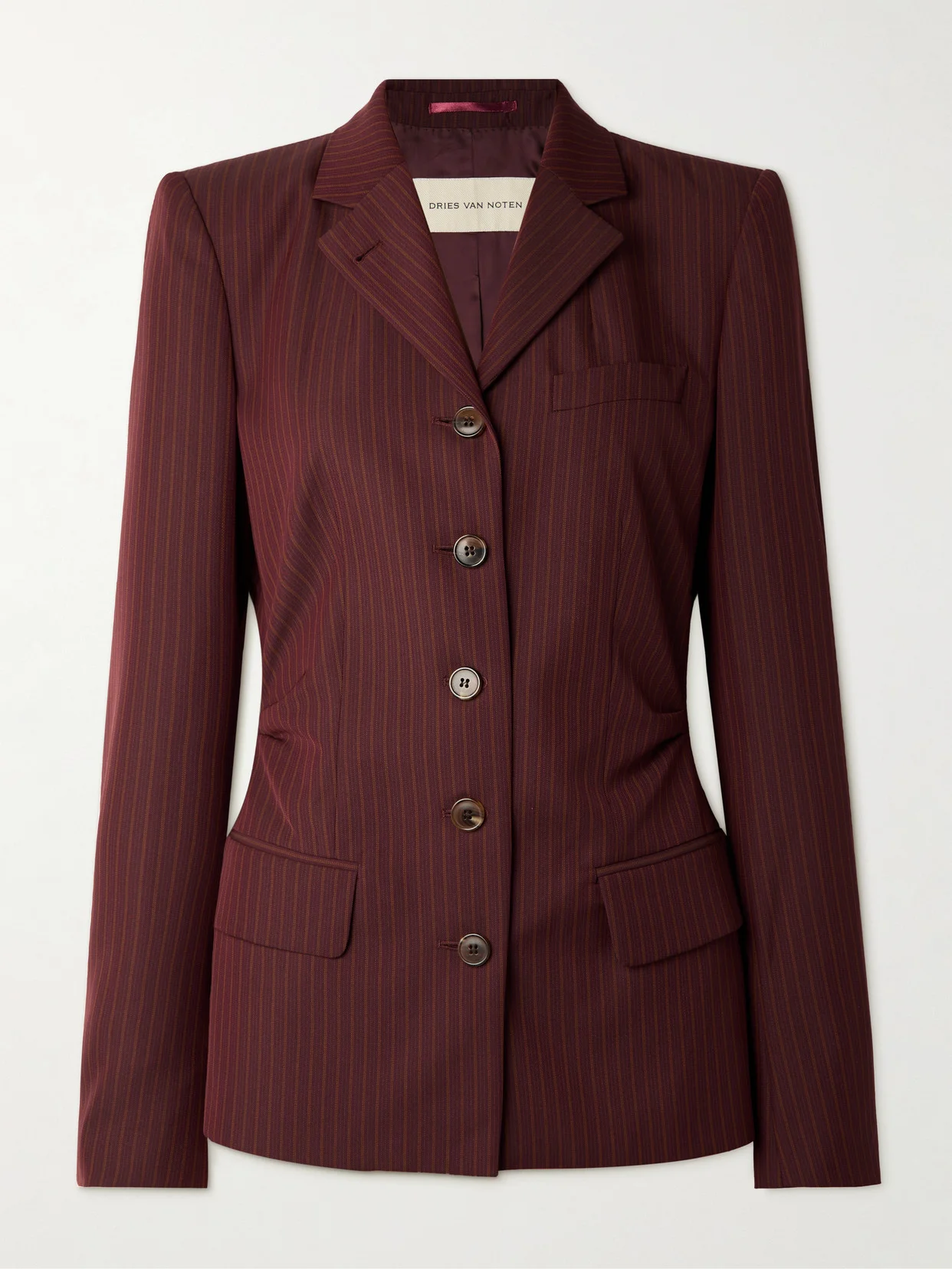 Pinstriped Wool-blend Blazer - 1