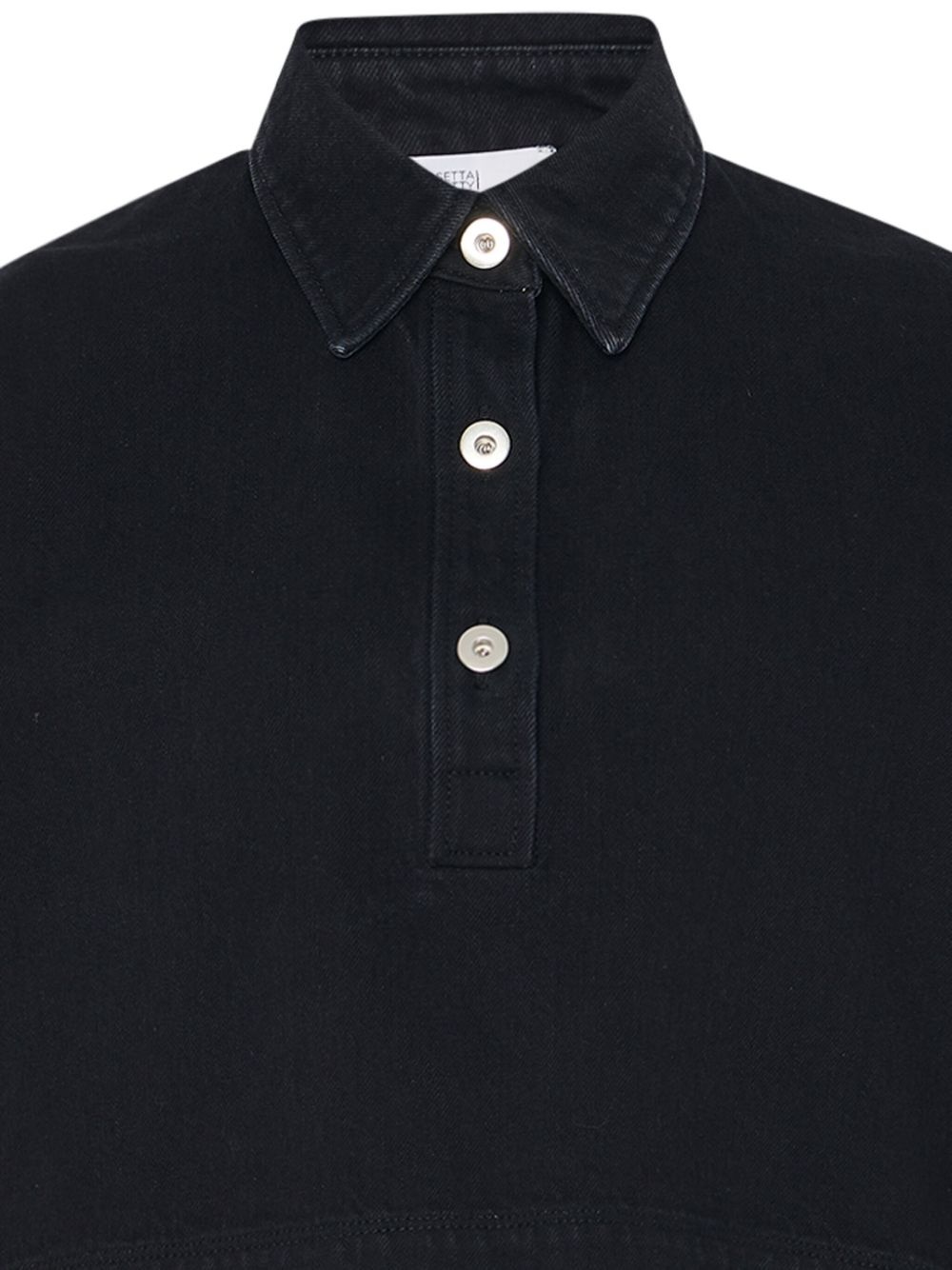 cropped denim polo shirt - 2