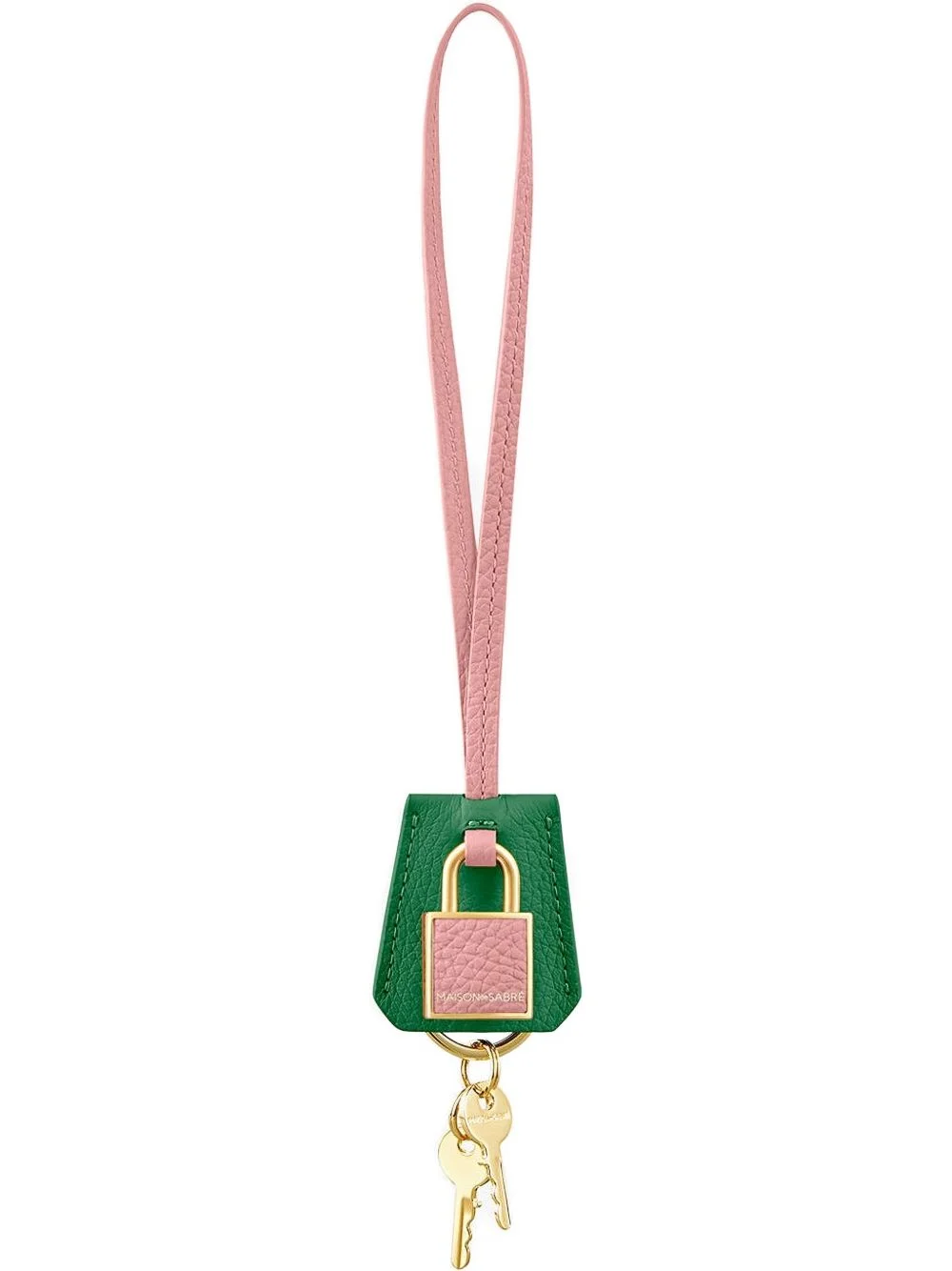 padlock leather charm - 1