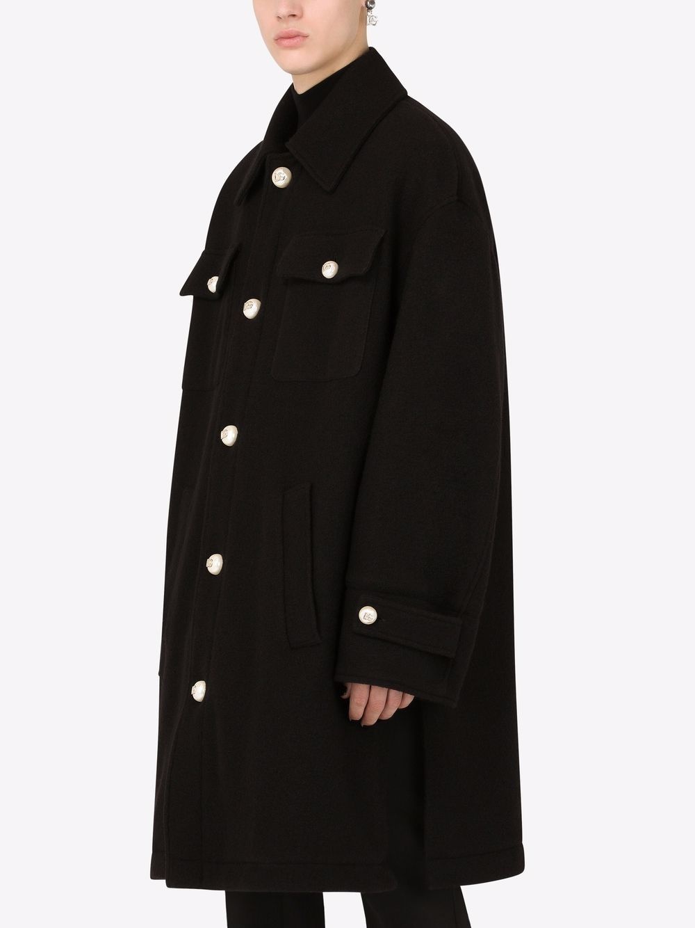 single-breasted wool coat - 4