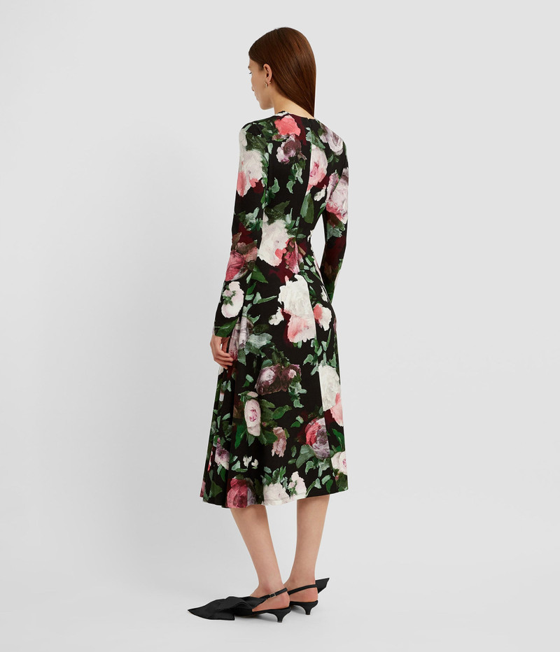 Erdem LONG SLEEVE DRAPED MIDI DRESS outlook