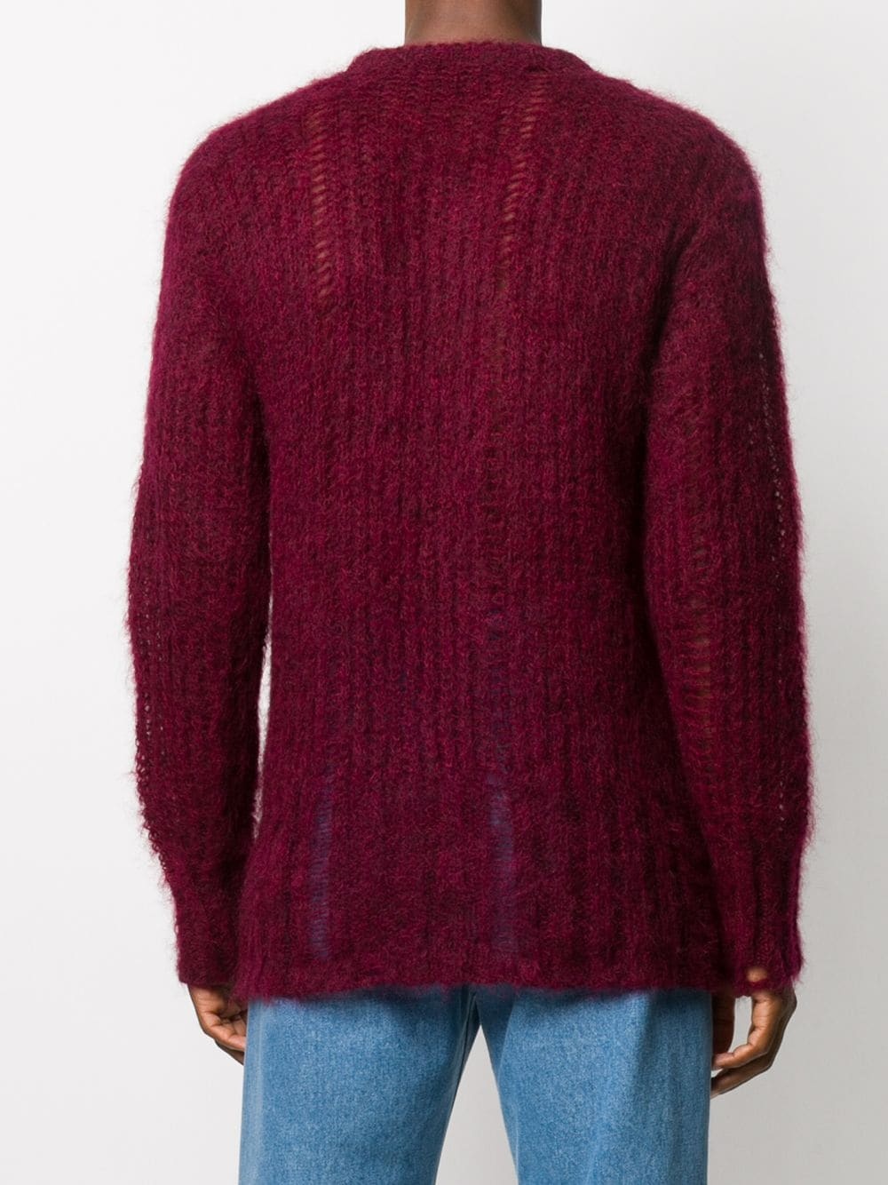 open knit crew neck jumper - 4