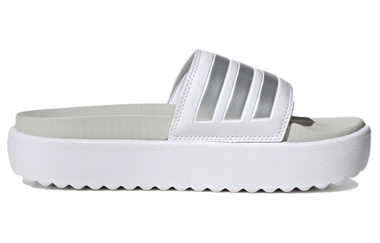(WMNS) adidas Adilette Platform Slide 'White Zero Metallic' IE9703 - 2