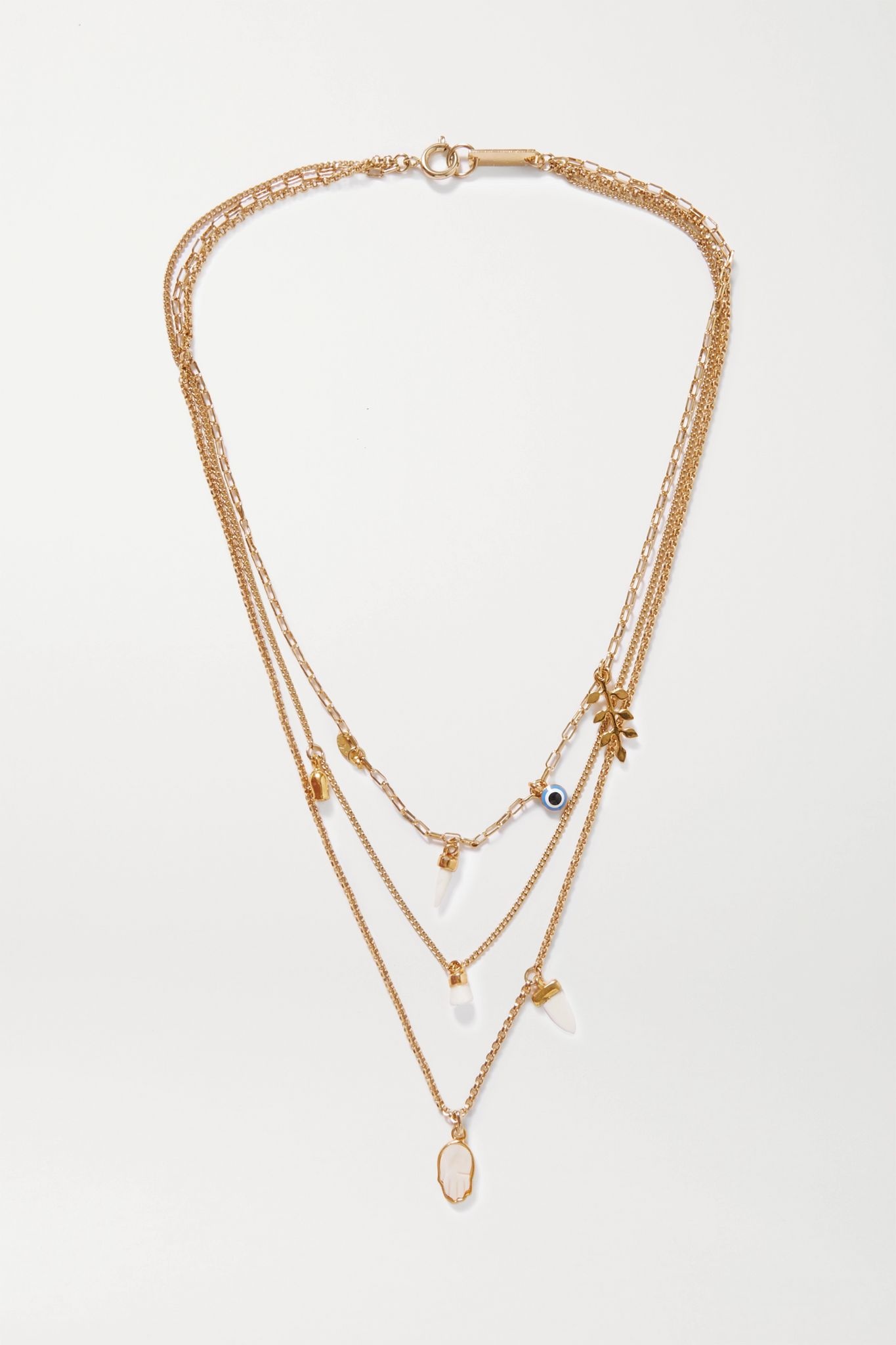 Gold-tone and bone necklace - 1