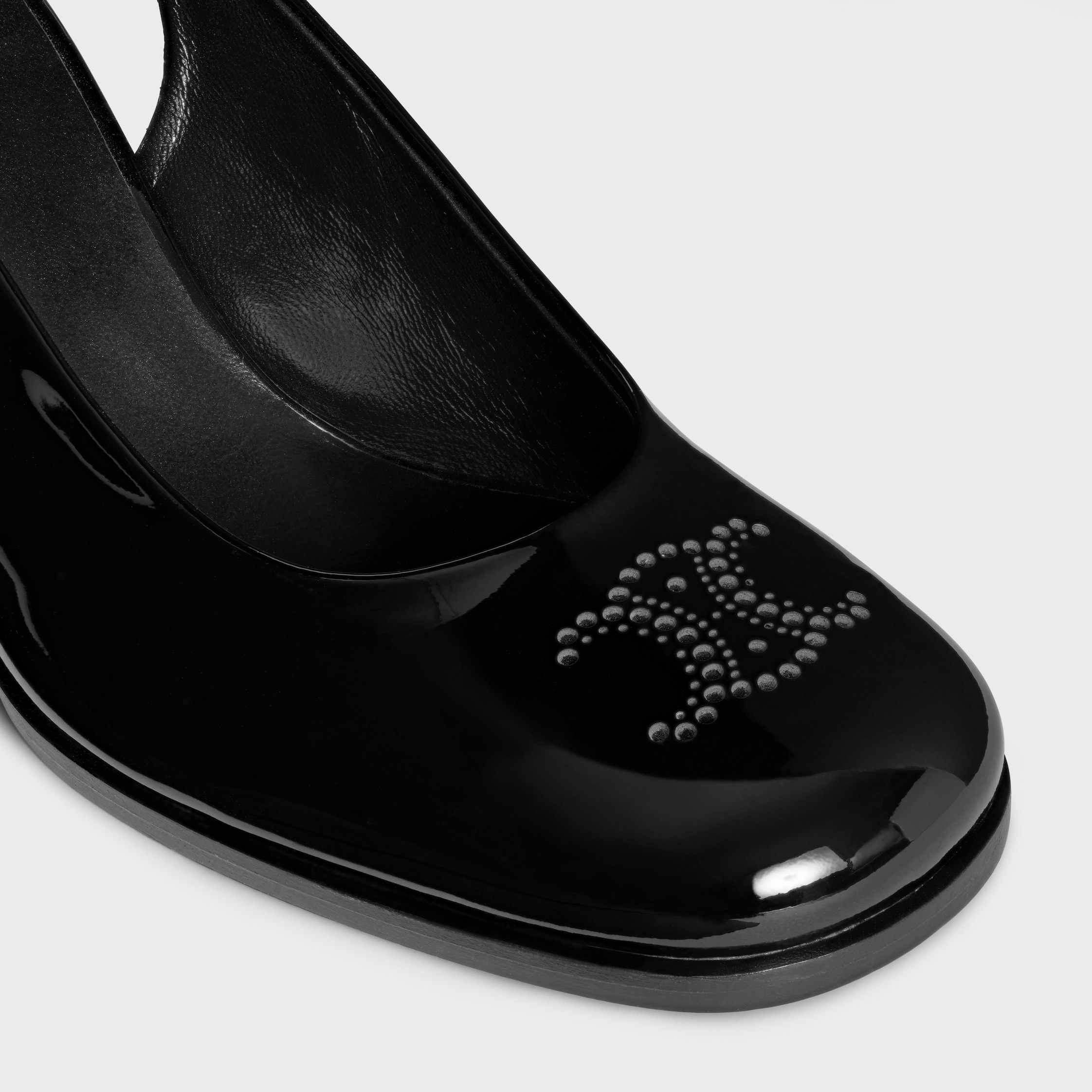 CELINE LILY PERFORATED TRIOMPHE SLINGBACK IN PATENT CALFSKIN - 4