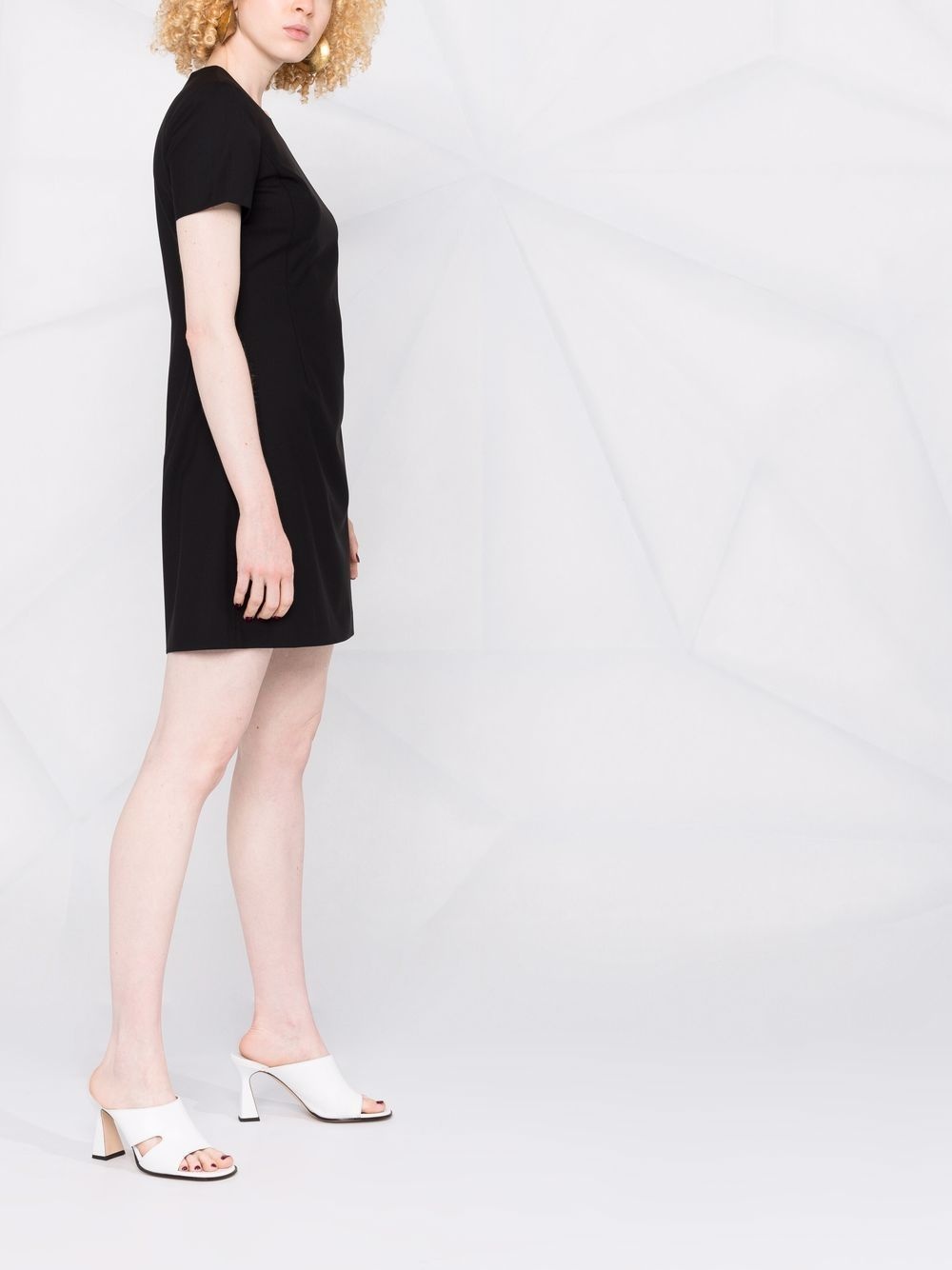 short-sleeve wool T-shirt dress - 4