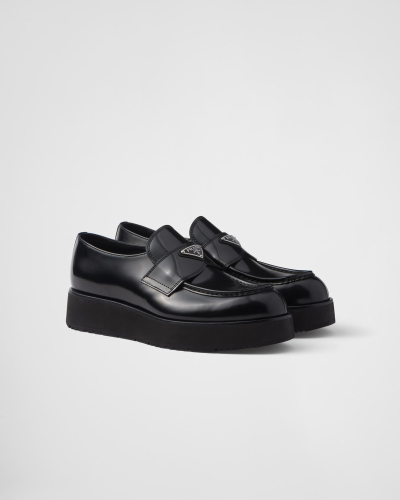 Brushed leather loafers - 1