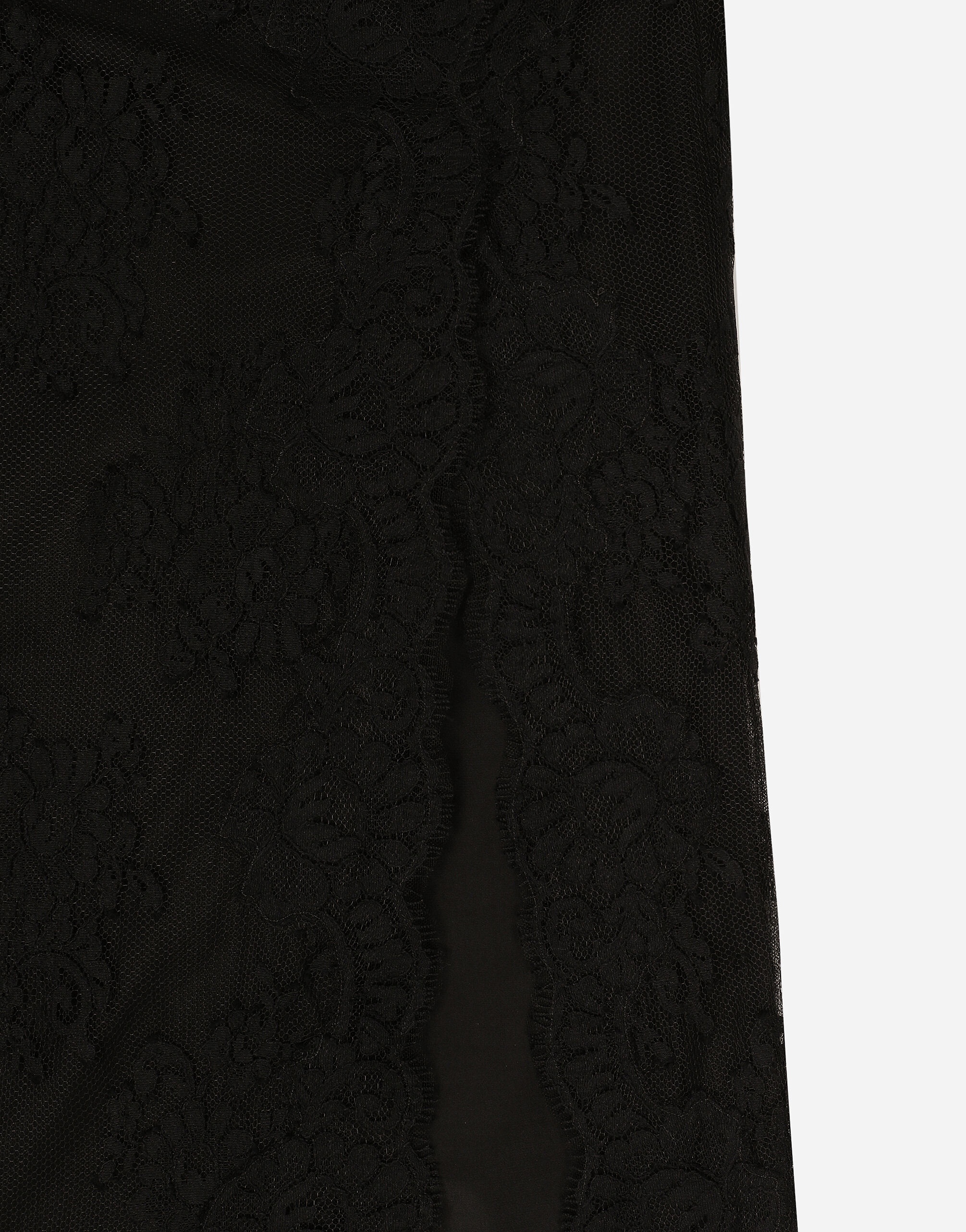 Lace calf-length slip dress - 4