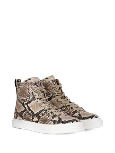 Giuseppe Zanotti snakeskin-effect high-top trainers outlook