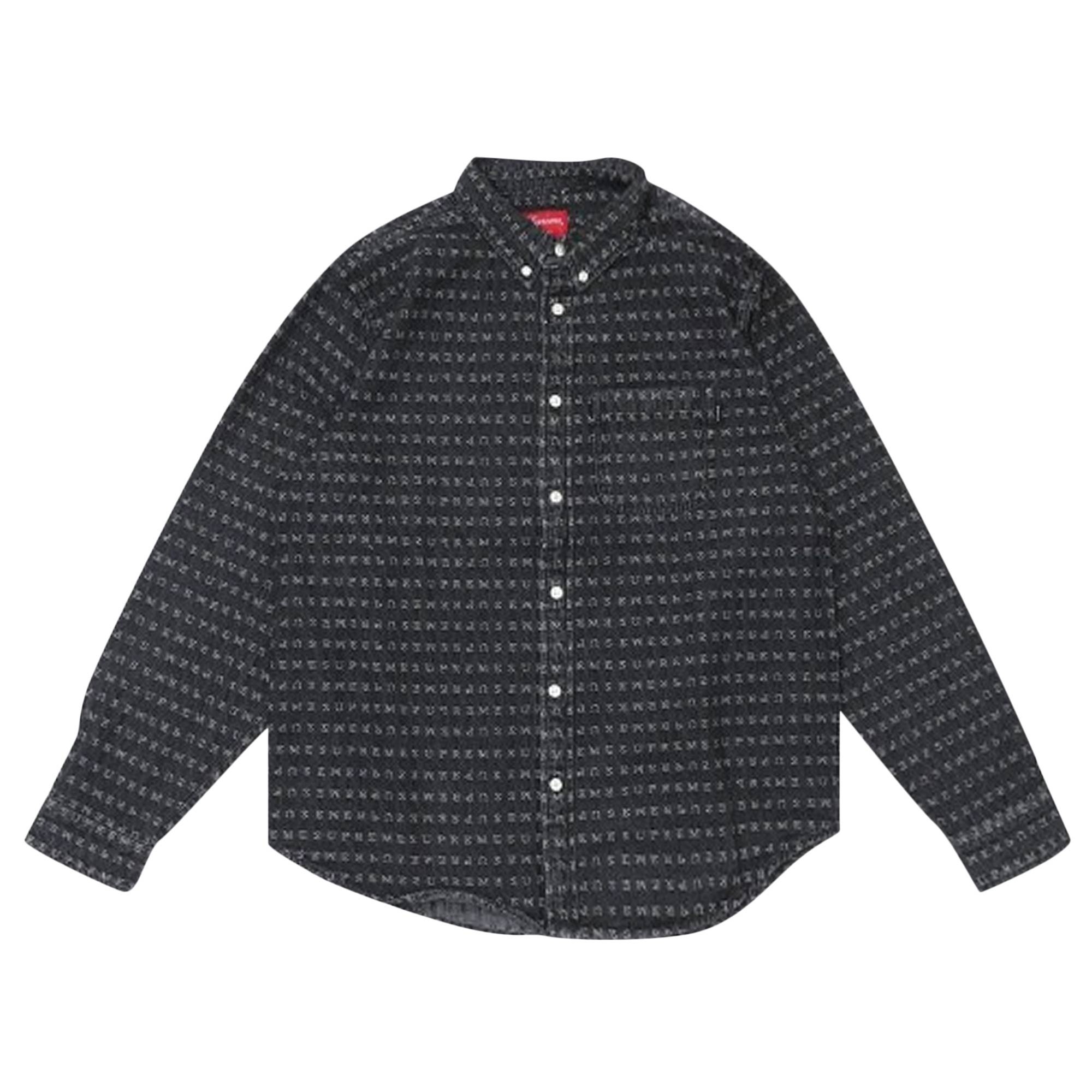 Supreme Supreme Jacquard Logos Denim Shirt 'Black' | REVERSIBLE