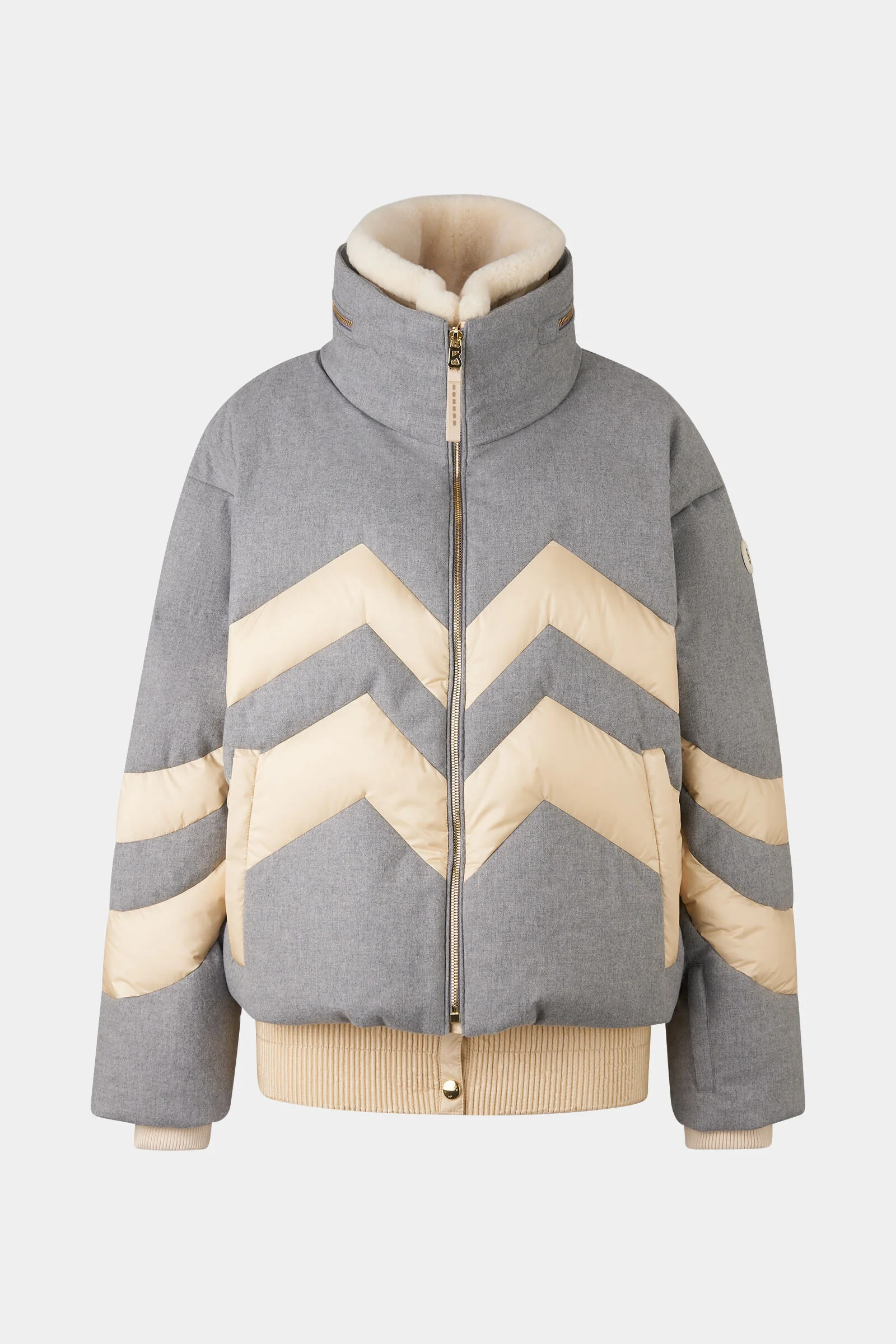 Valea down ski jacket in Gray/cream - 1