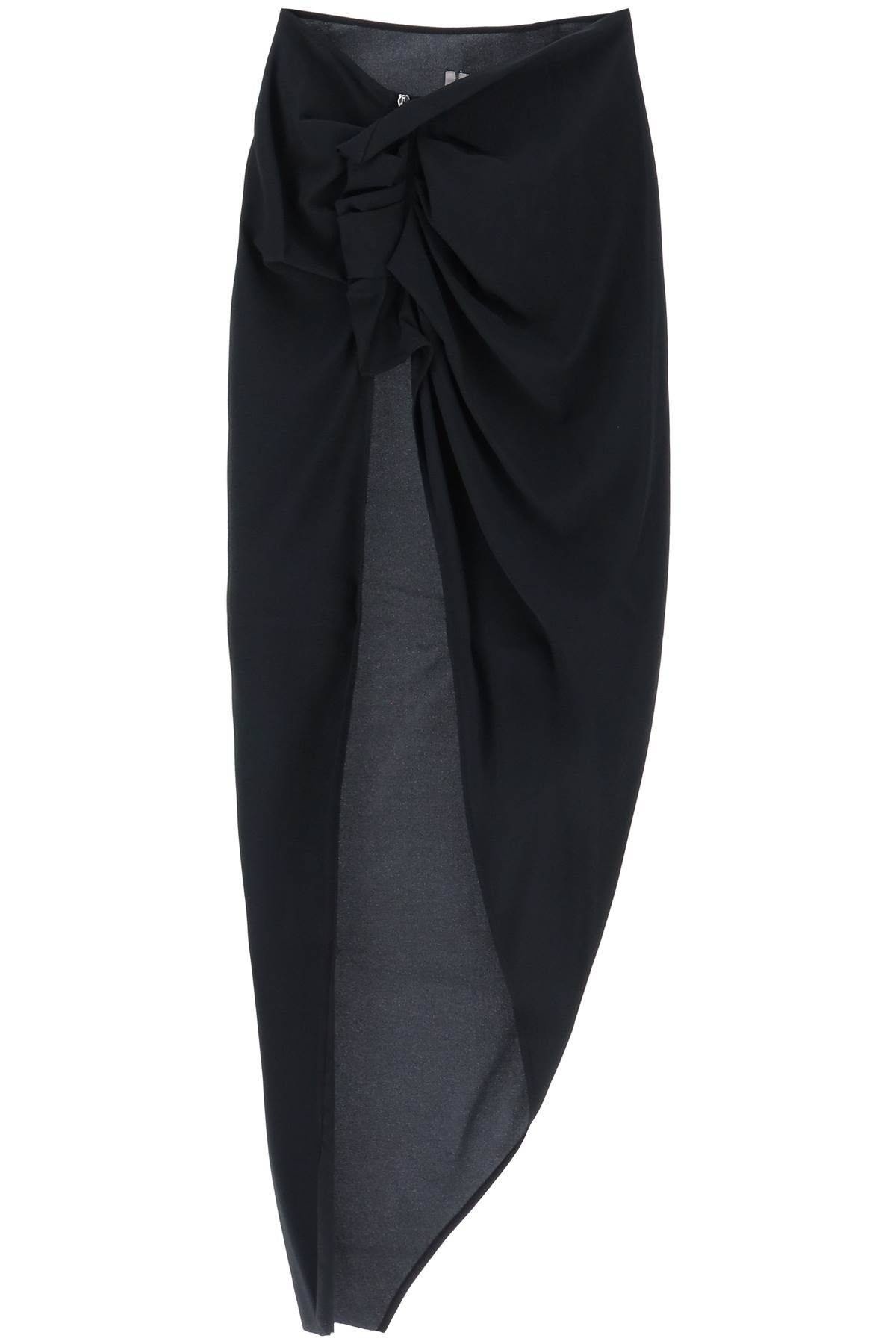 DRAPED SKIRT WITH SLIT AND TRAIN - 2