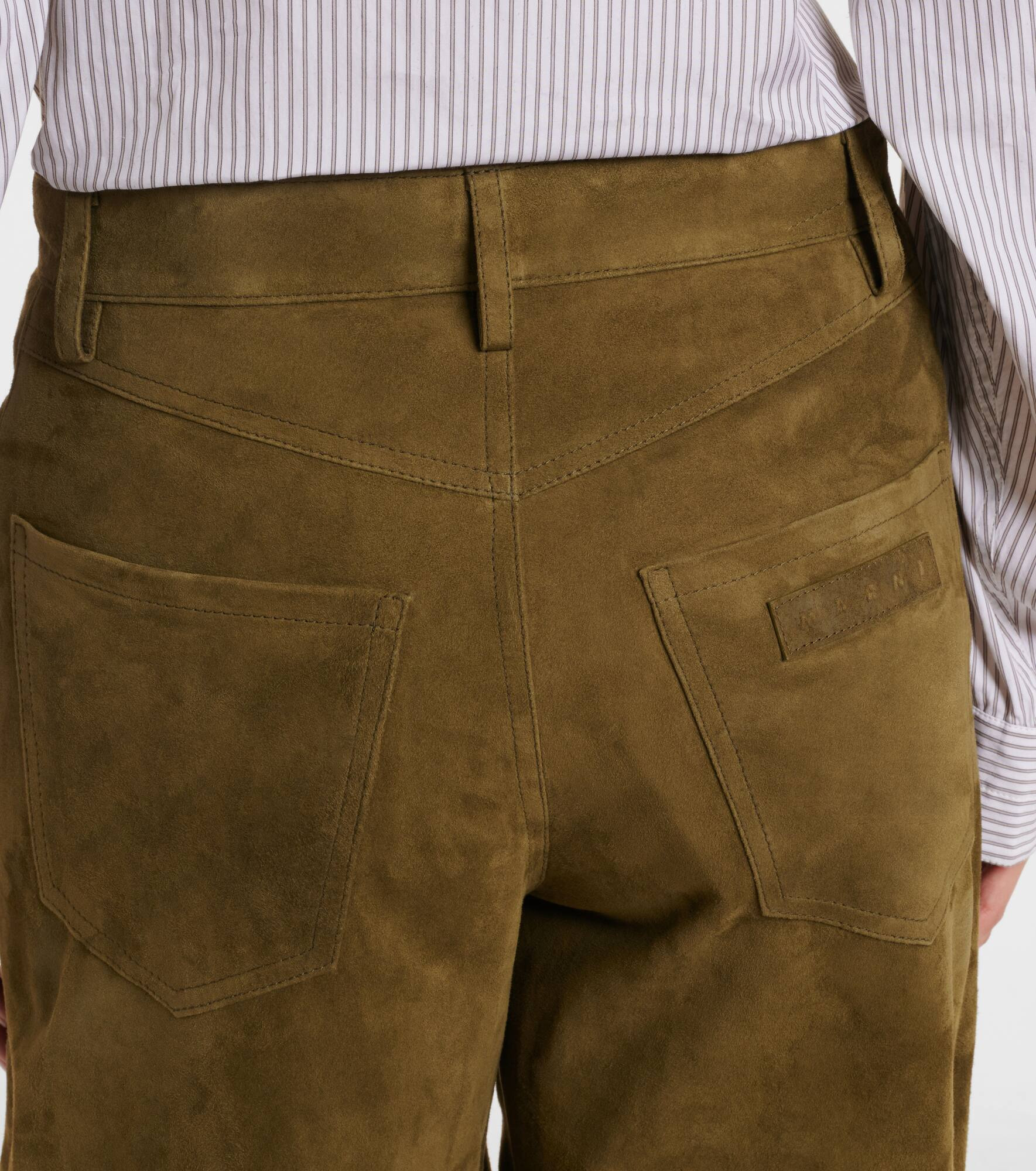 Suede wide-leg pants - 6