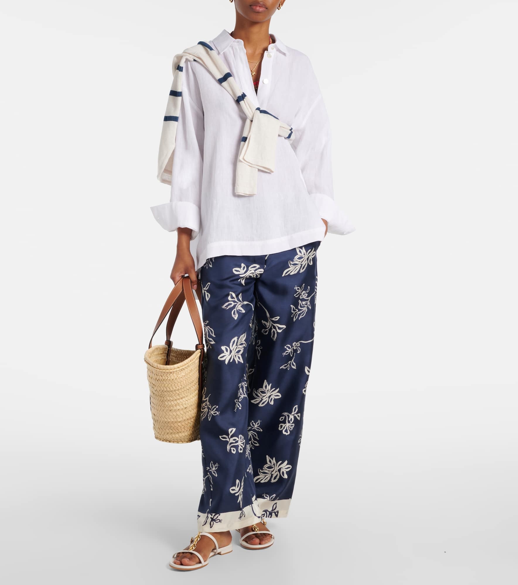 Cinzia high-rise silk wide-leg pants - 2