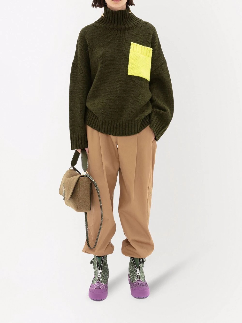 patch-pocket roll-neck jumper - 2