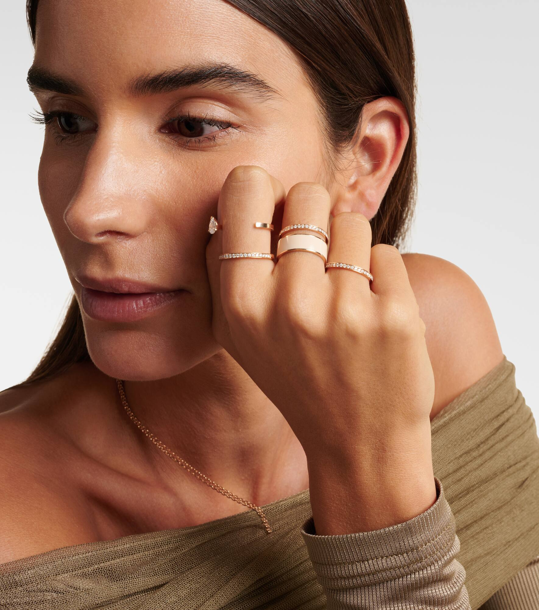 Berbere XS 18kt rose gold ring with diamonds - 3