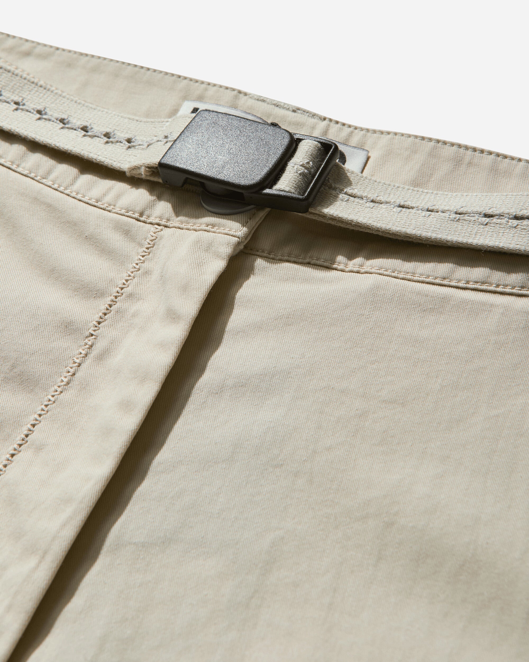 Women's Low-Rise Pants with Belt Ivory - 3