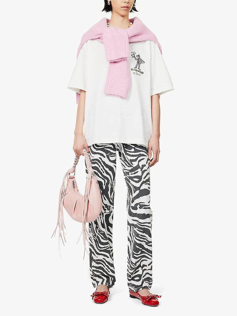 Holzweiler Holzweiler x Caviar Kaspia x Bjarne Melgaard graphic embroidery organic-cotton jersey T-shirt outlook