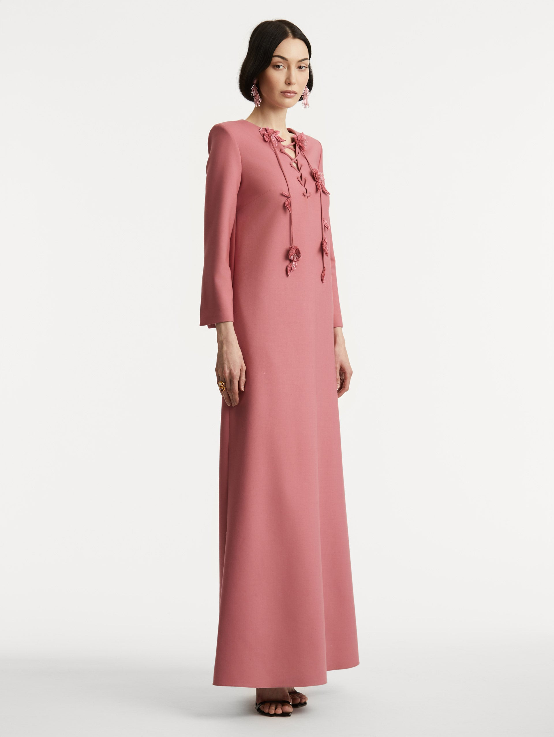 FLORAL LACE-UP CAFTAN - 4