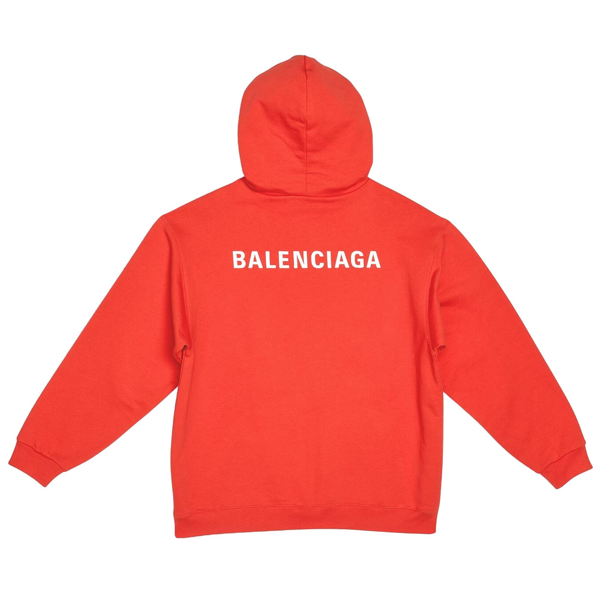 Balenciaga Medium Fit Hoodie 'Bright Red/White' - 2