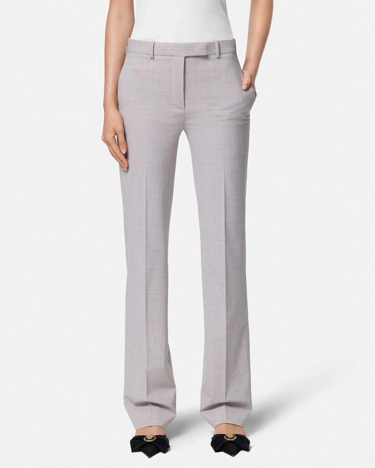 Mélange Straight-Leg Pants - 4