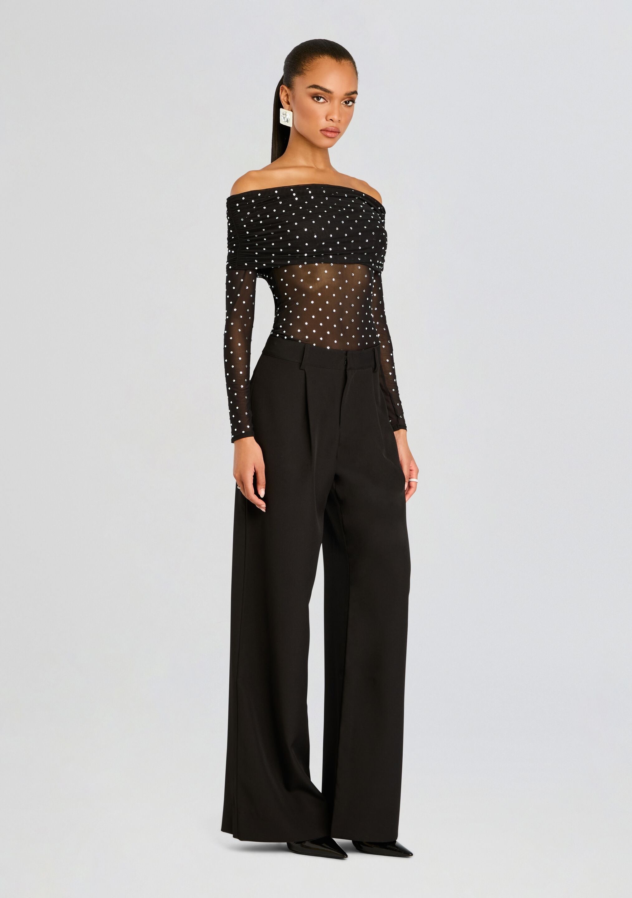 ORIANA EMBELLISHED MESH TOP - 4
