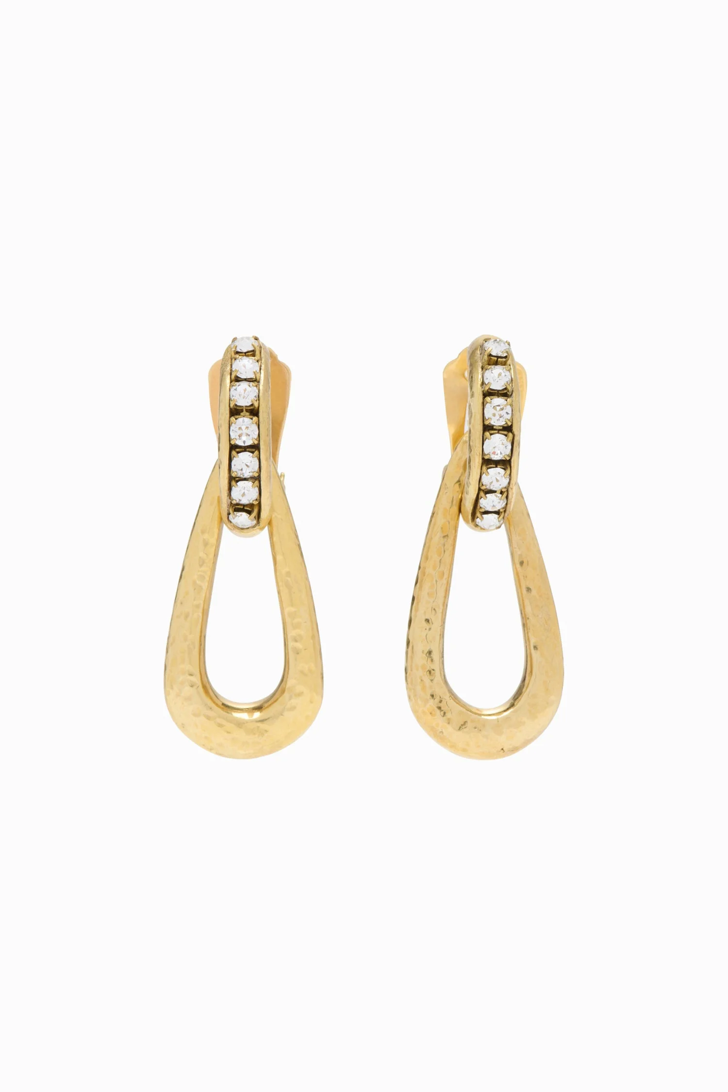 Chunky Teardrop Earring w/Pave - 1