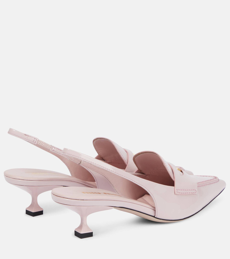 Miu Miu Slingback patent leather penny loafers outlook