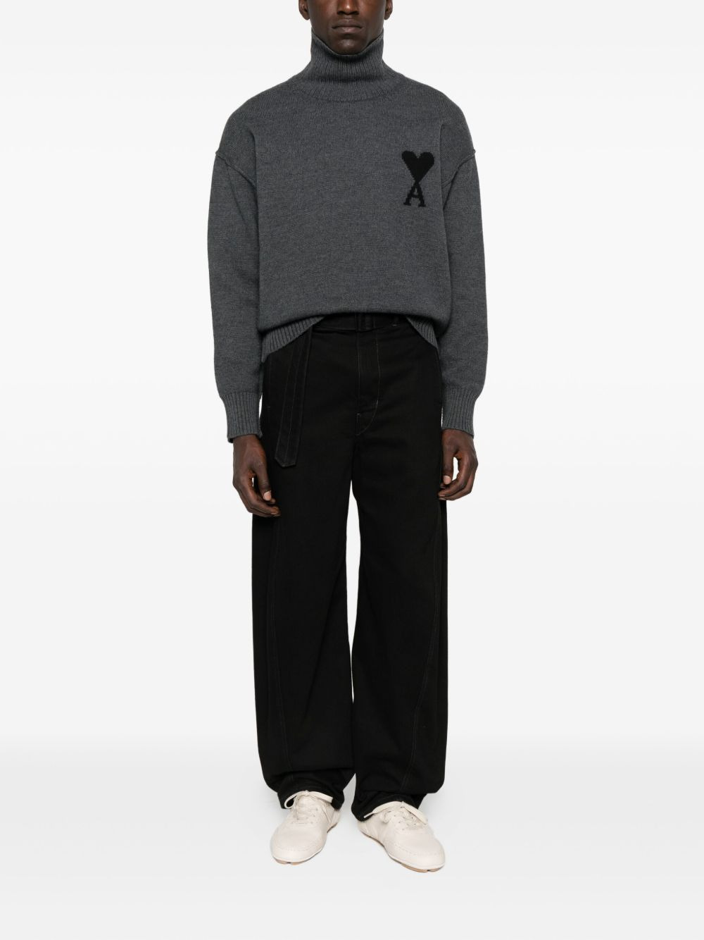 heart-logo turtleneck sweater - 2