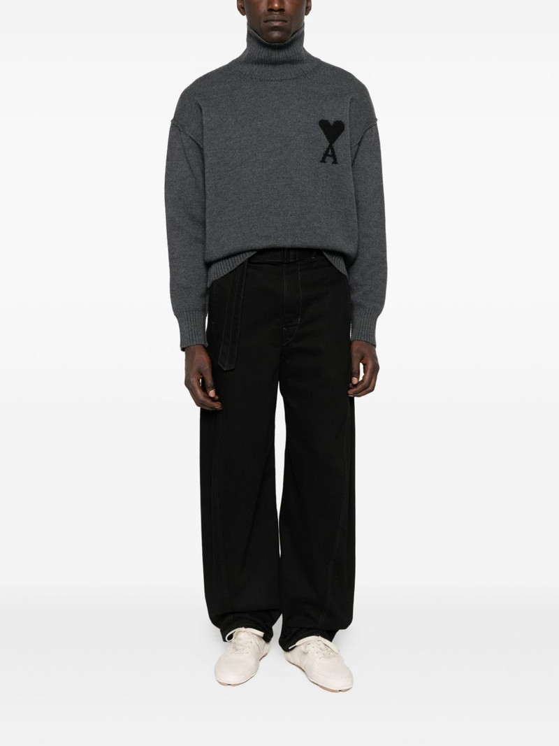AMI Paris heart-logo turtleneck sweater outlook