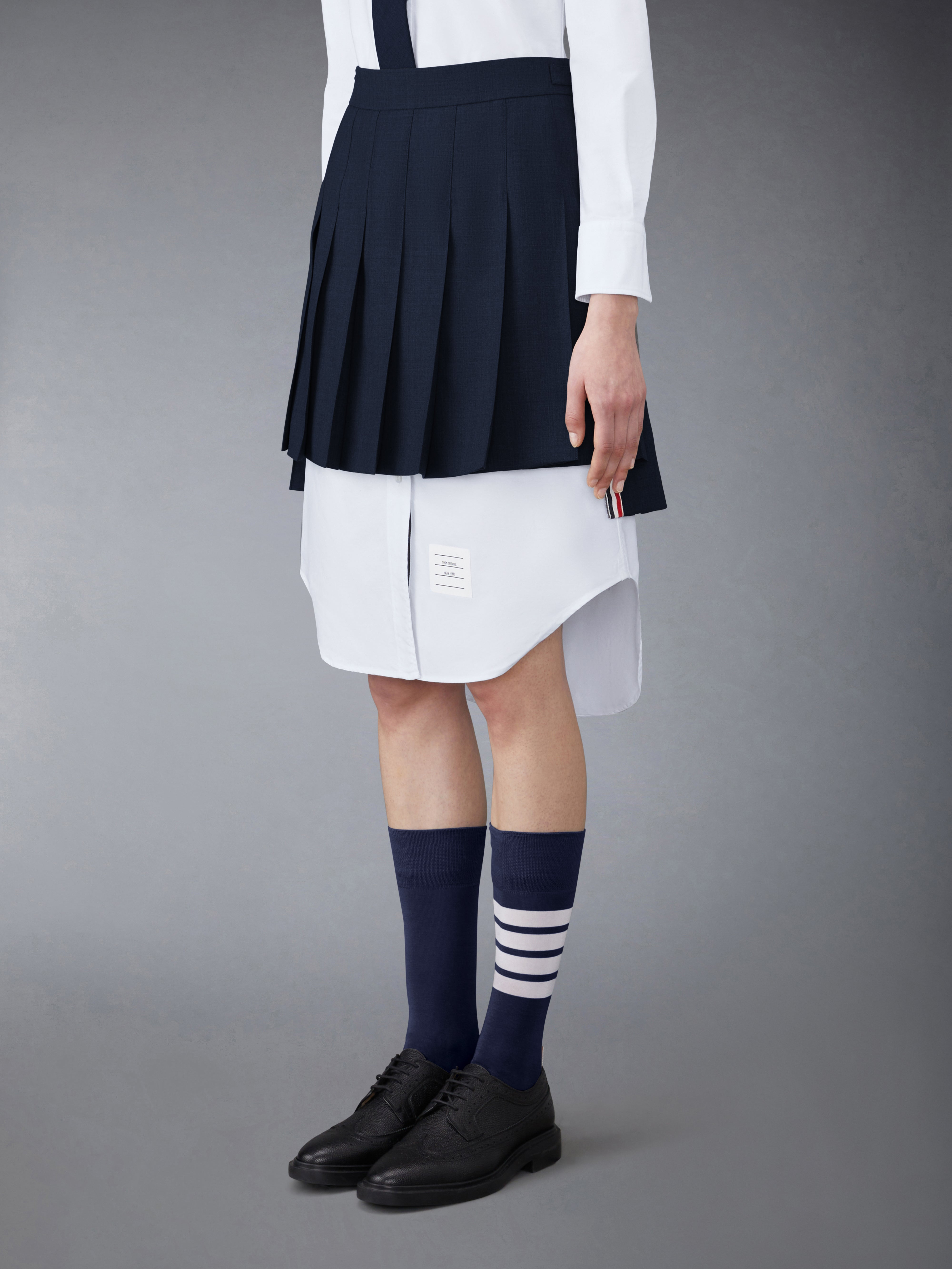 dropped back mini pleated skirt - 2