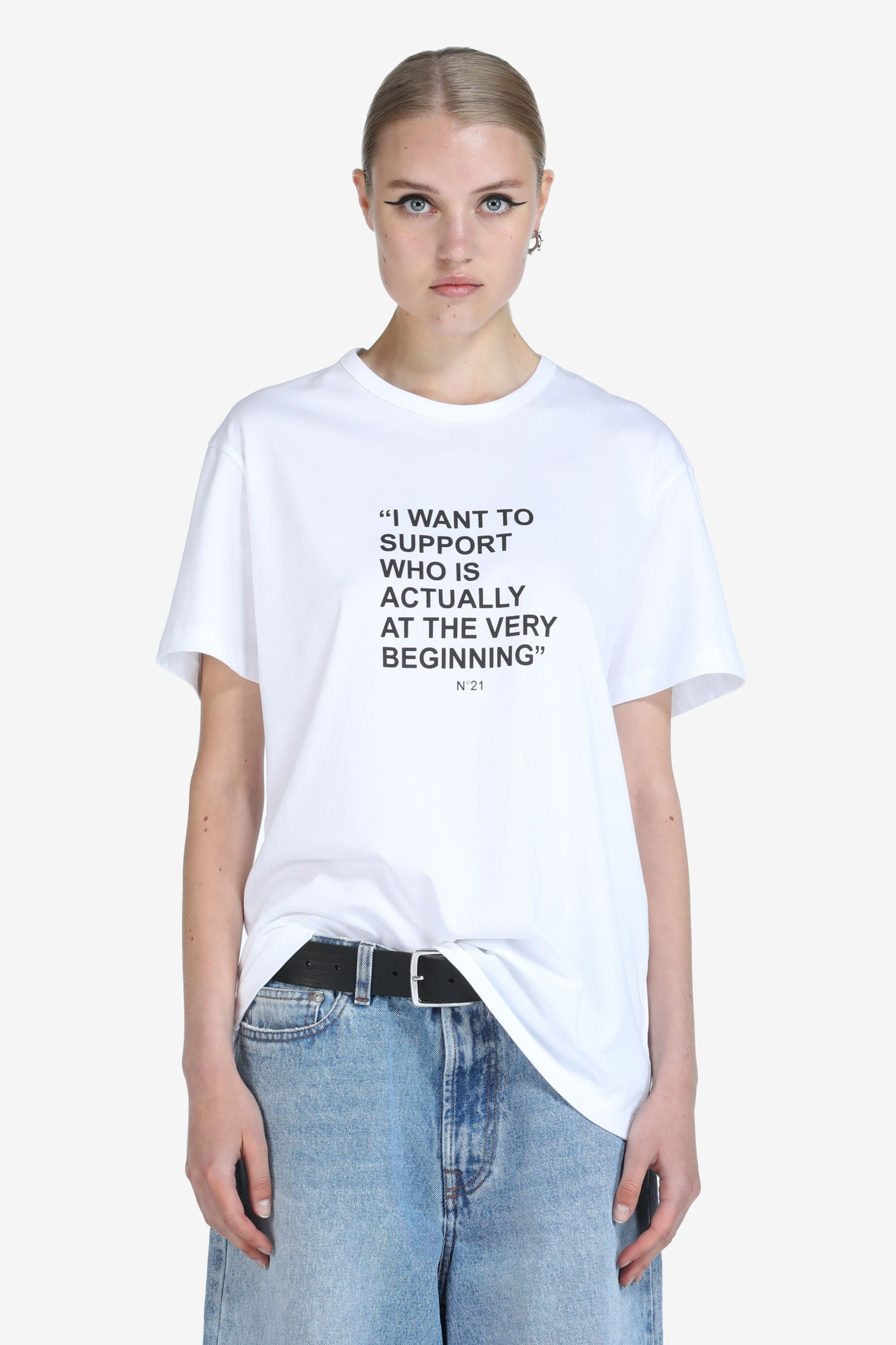 SLOGAN-PRINT COTTON T-SHIRT - 1